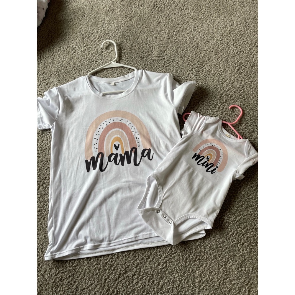 Never worn Mama & Mini matching shirts